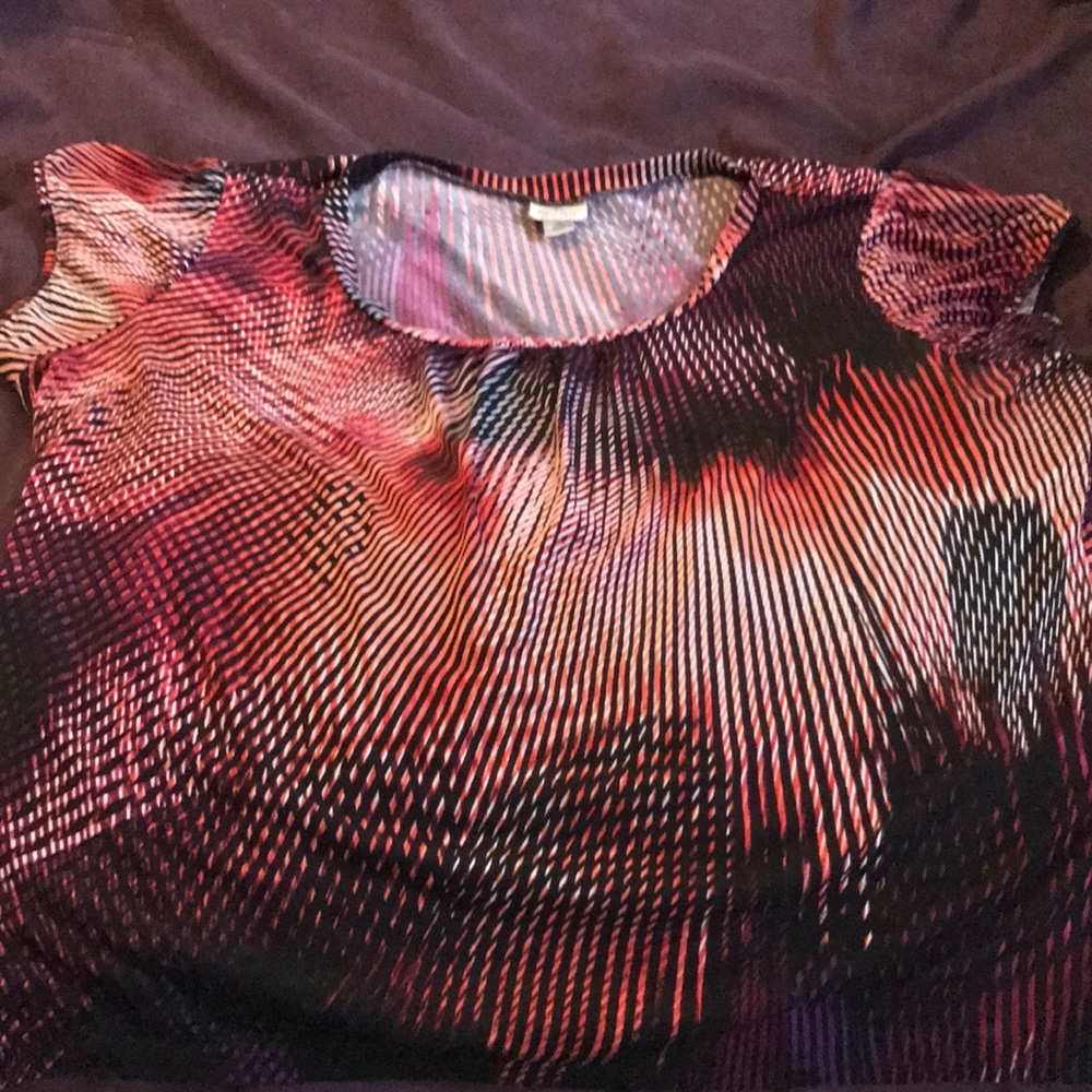 Red and black stretch top